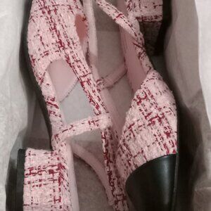 Brand new never worn Aldo Call it Spring vegan pink plaid slingbacks size 7